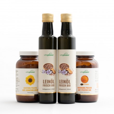 Sparpaket Kurkuma-Pfeffer-Mix, Lein&ouml;l und Lecithin